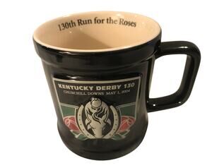 2004 Kentucky Derby 130th Run for the Roses Churchill Downs Black Coffee Cup/Mug